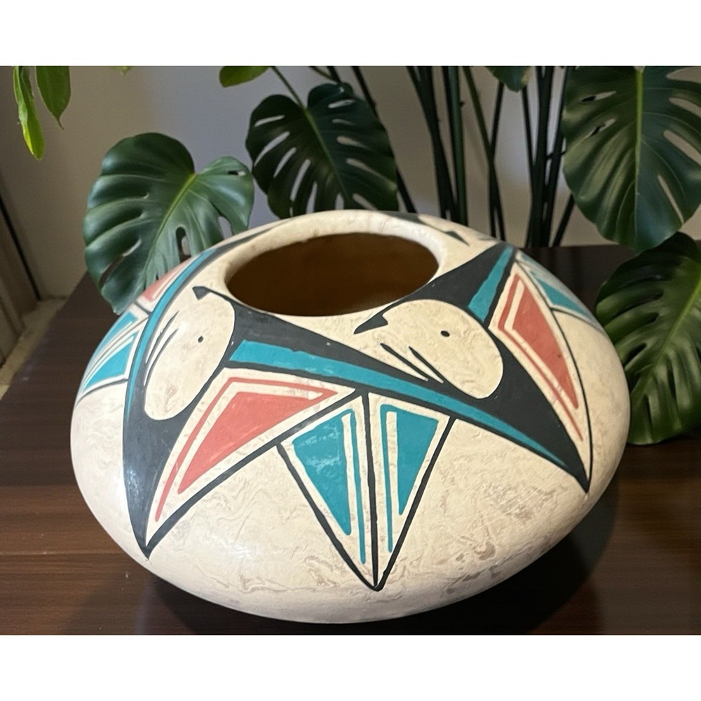 Mata Ortiz Pottery Seed Pot Silvia Rodriguez Mixed Clay Paquime Traditional Art - Picture 2 of 11
